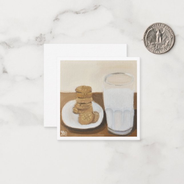 Milk and Cookies Note Card (Front/Back In Situ)