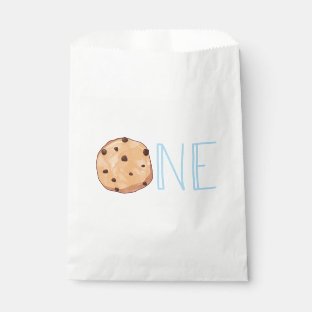 Milk and Cookies One Cookie 1st Birthday Favor Bag (Front)