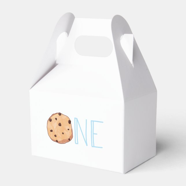 Milk and Cookies One Cookie 1st Birthday Favor Boxes (Front Side)