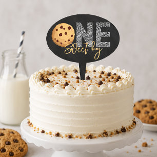 Milk and Cookies “One Sweet” 1st Birthday Cake Top Topper