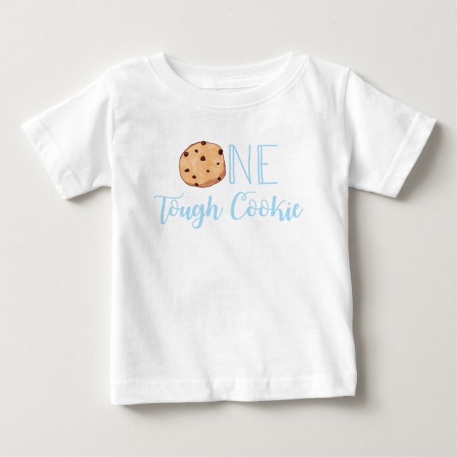 Milk and Cookies One Tough Cookie 1st Birthday Baby T-Shirt (Front)