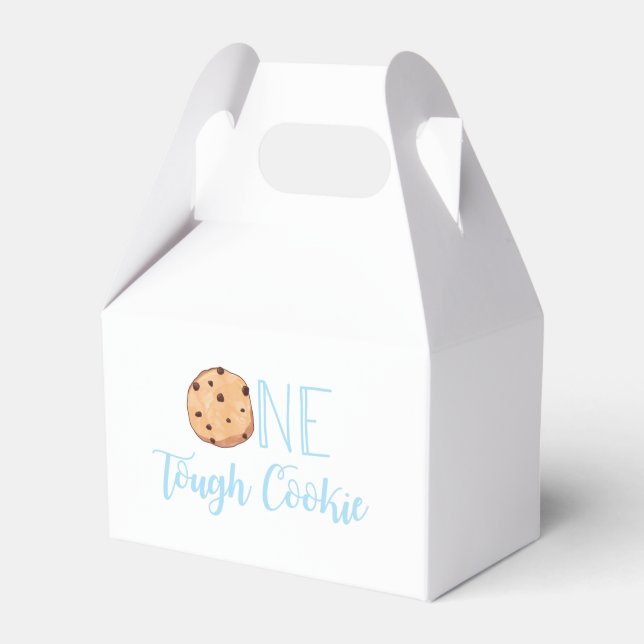 Milk and Cookies One Tough Cookie 1st Birthday Favor Boxes (Front Side)
