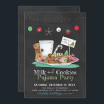 Milk and Cookies Pajama Party Invitation<br><div class="desc">Put on those PJ’s and invite your family, friends, and neighbors to decorate cookies, sing carols, and enjoy Christmas stories! Festive Milk and Cookies party invitations featuring a glass of milk with yummy cookie sweets against a chalkboard backdrop decorated with colorful garland. Perfect for a holiday cookie exchange party. Add...</div>