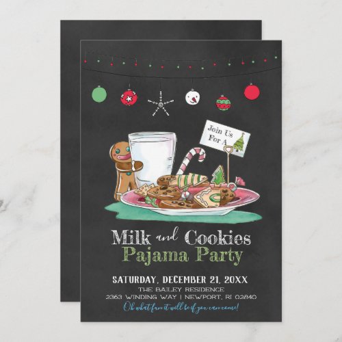 Milk and Cookies Pajama Party Invitation
