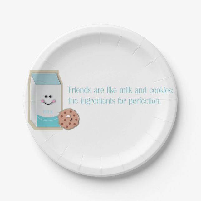 Milk and Cookies Paper Plates (Front)