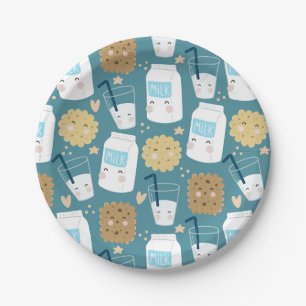 Milk and Cookies Paper Plates