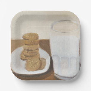 Milk and Cookies Paper Plates