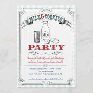 Milk and Cookies Party Invitation