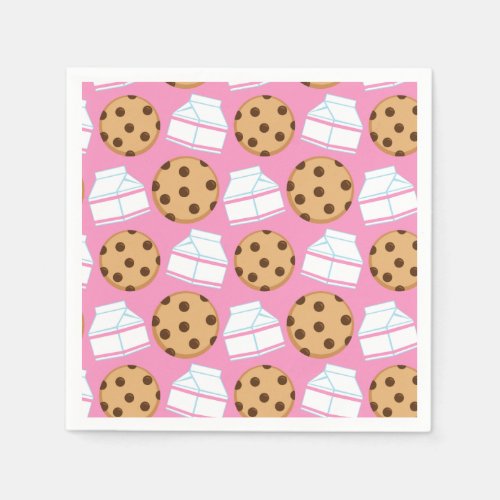Milk and Cookies Pattern Paper Napkins