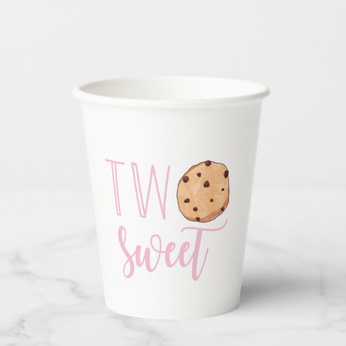 Milk and Cookies Pink 2nd Birthday two sweet Paper Cups