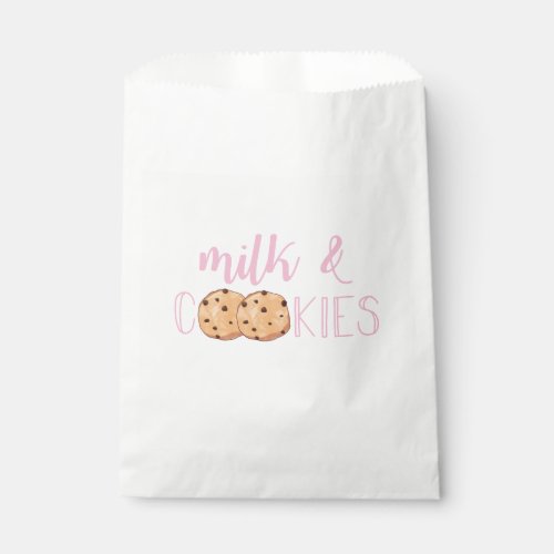 Milk and Cookies Pink Birthday Party Favor Bag