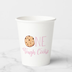 Milk and Cookies Pink One Tough Cookie Birthday Paper Cups