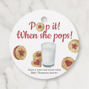Milk and cookies Pop it! When she pop Favor Tags
