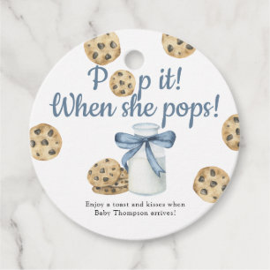 Milk and cookies Pop it! When she pop Favor Tags