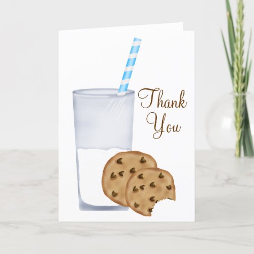 milk and cookies thank you card