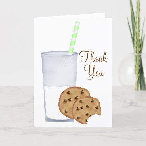 milk and cookies thank you card