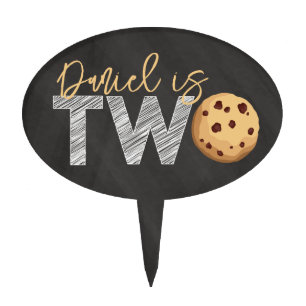 Milk and Cookies "Two Sweet" 2nd Birthday Cake Top Topper