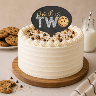 Milk and Cookies "Two Sweet" 2nd Birthday Cake Top Topper