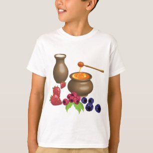 Milk and Honey with Berries Rustic Food T-Shirt