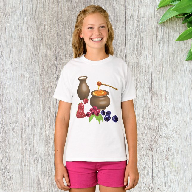 Milk and Honey with Berries Rustic Food T-Shirt (Creator Uploaded)