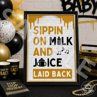 Milk and Juice 90s Hip Hop Birthday | Baby Shower Poster