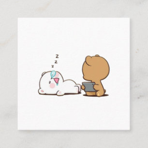 Milk And Mocha Bears Sleeping Square Business Card