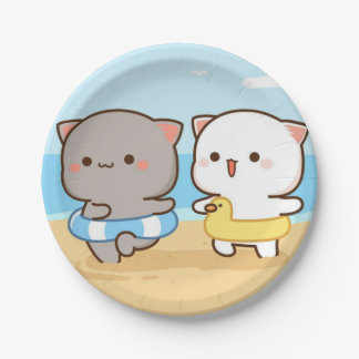 Milk and Mocha Cute Summer Paper Plates