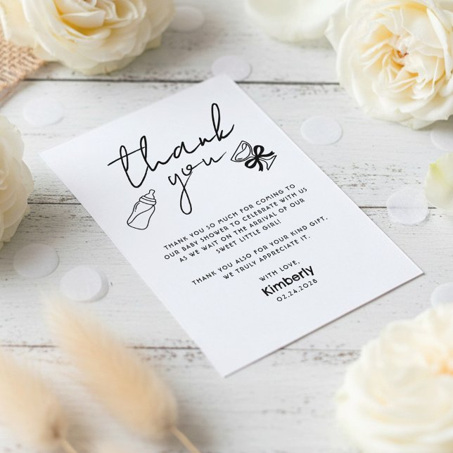 Milk Bottle Champagne Baby Shower Thank You Card (Baby Milk Bottle Champagne Cute Fun Baby Shower Thank You Card)