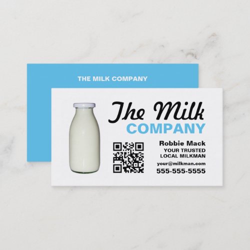 Milk Bottle Design MilkmanWoman Delivery Business Card