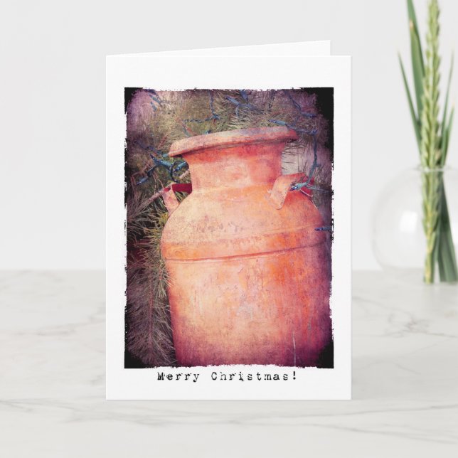 Milk Can Christmas Holiday Card (Front)