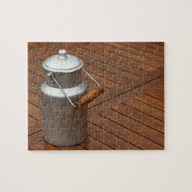Milk can on a table jigsaw puzzle (Horizontal)