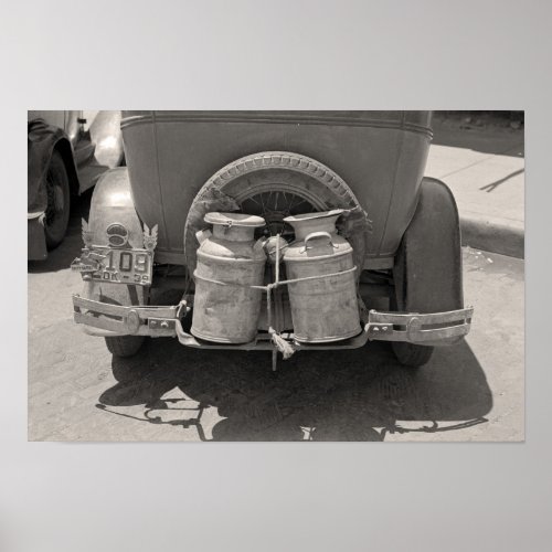 Milk Cans 1939 Vintage Photo Poster