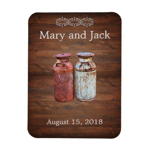Milk Cans Country Wedding Rustic Old Farm Budget Magnet