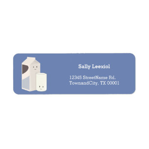 Milk Carton and Glass Return Address Label