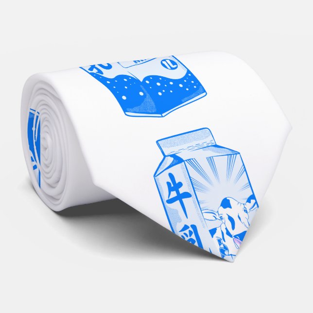 Milk Carton Cute cow Neck Tie (Rolled)