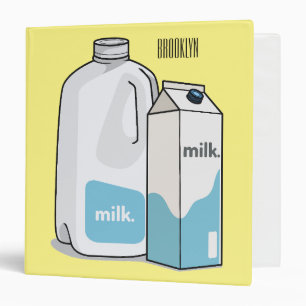 Milk cartoon illustration 3 ring binder