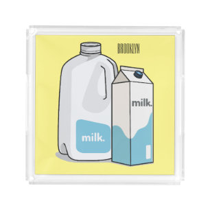 Milk cartoon illustration acrylic tray