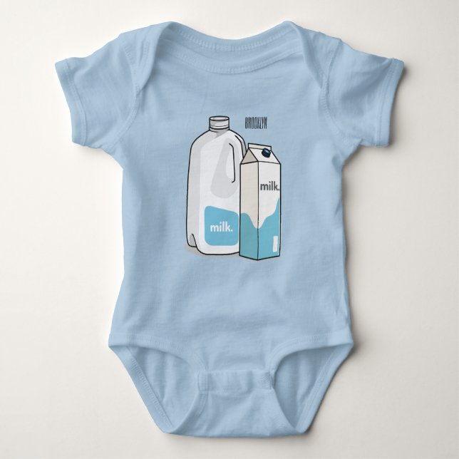Milk cartoon illustration baby bodysuit (Front)