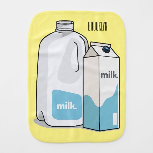 Milk cartoon illustration baby burp cloth