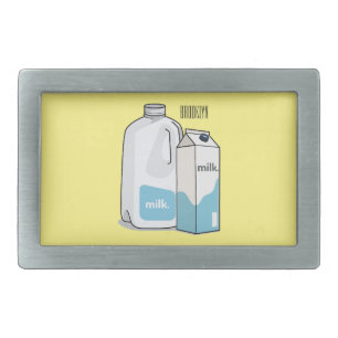 Milk cartoon illustration belt buckle