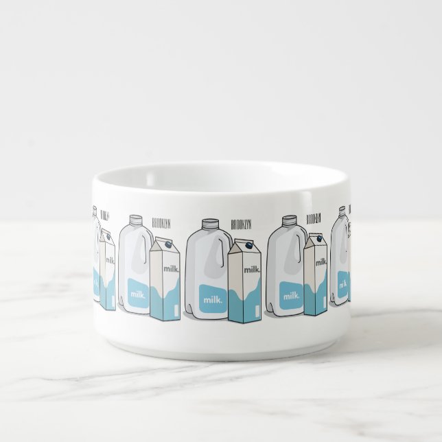 Milk cartoon illustration bowl (Center)