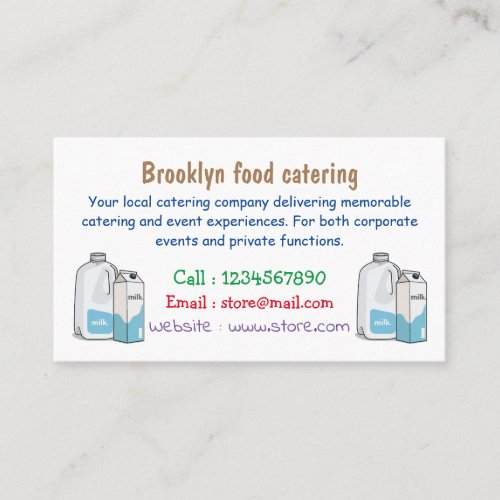 Milk cartoon illustration business card