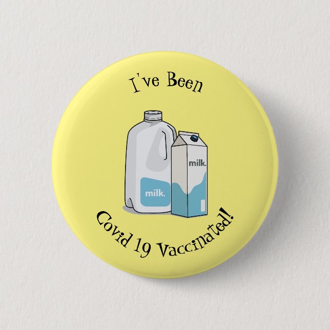 Milk cartoon illustration button (Front)
