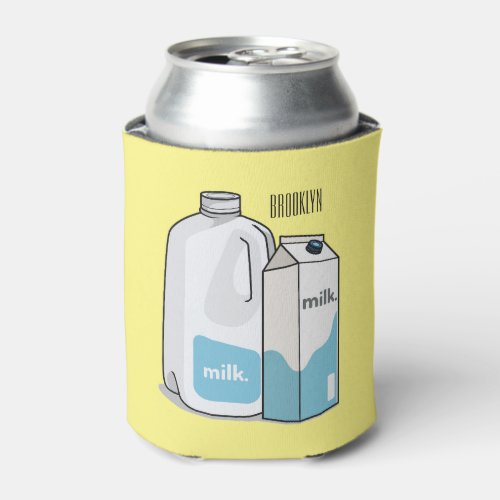 Milk cartoon illustration can cooler