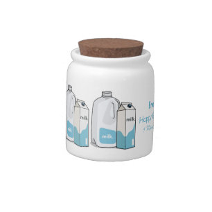 Milk cartoon illustration candy jar
