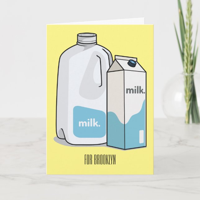 Milk cartoon illustration card (Front)