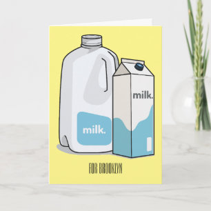 Milk cartoon illustration card