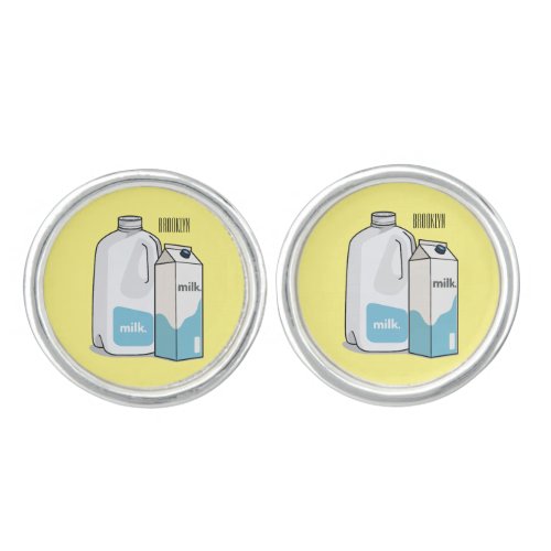 Milk cartoon illustration cufflinks