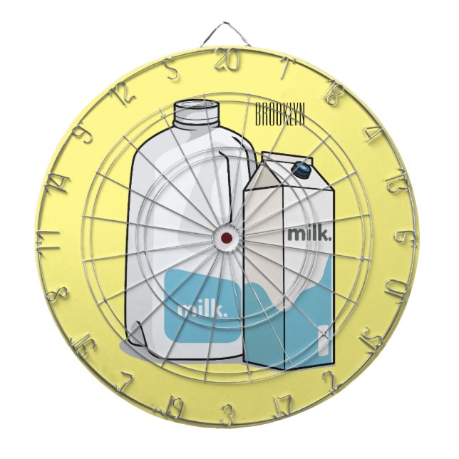 Milk cartoon illustration dart board (Front)