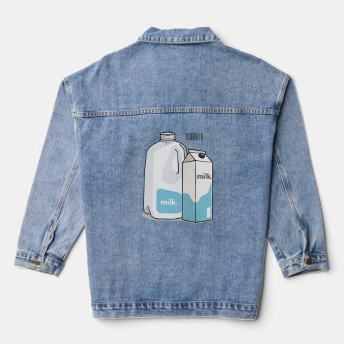 Milk cartoon illustration denim jacket